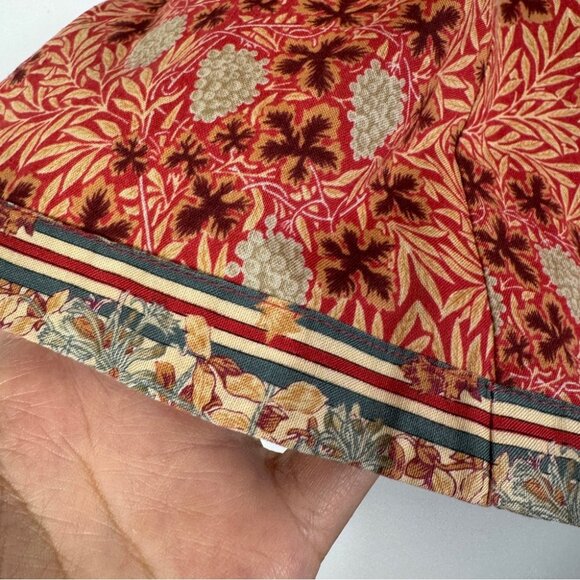 Vintage Suttles & Seawinds Red Beige Printed Floral Button Shirt Size L - Picture 14 of 16